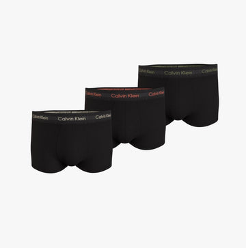 Calvin Klein LOW RISE TRUNK 3 Pack H5K Mens Trunks Black - Shuperb