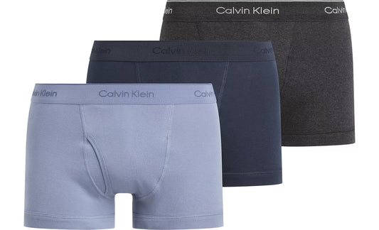 Calvin Klein COTTON CLASSICS Mens 3 Pack Trunks Multicoloured - Shuperb