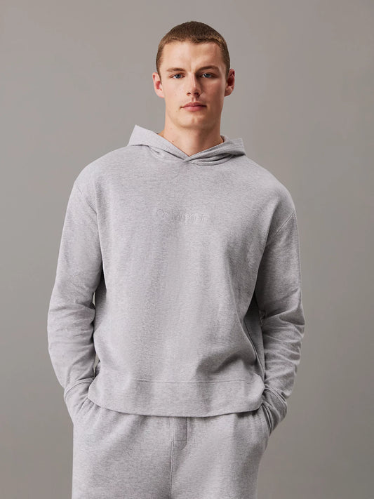 Calvin Klein Calvin Klein ICON COTTON TERRY Mens Hoodie Grey - Shuperb