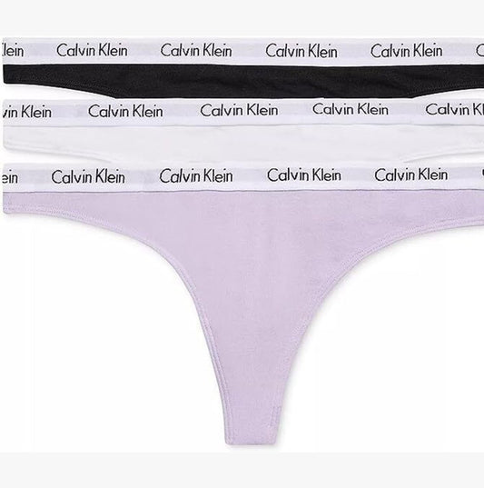 Calvin Klein THONG 3 Pack HVN Womens Thong Multicoloured - Shuperb