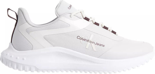 Calvin Klein EVA RUNNER LOW LACE Mens Trainers O Mushroom/Bitter Chocolate/White - Shuperb