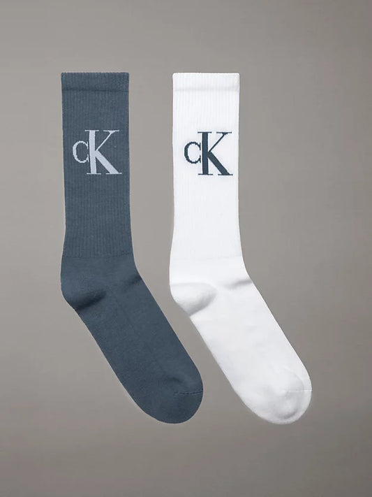 Calvin Klein 2 Pack Monogram Mens Socks China Blue