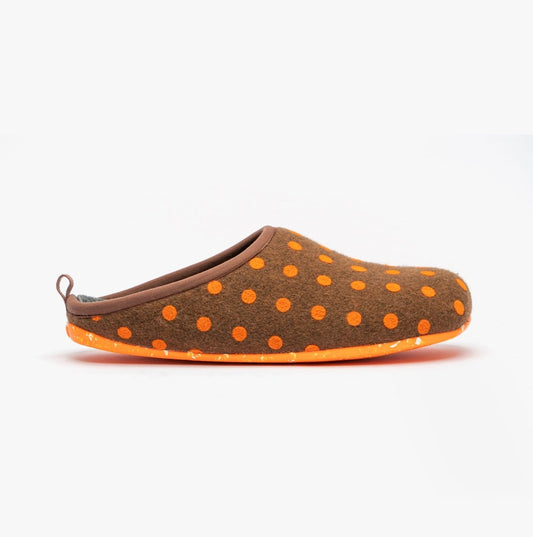 Camper WABI Mens Mule Slippers Brown/Orange - Shuperb