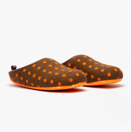 Camper WABI Mens Mule Slippers Brown/Orange - Shuperb