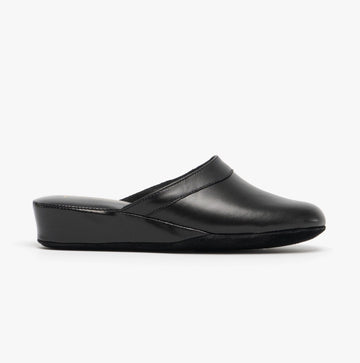 Chaleur FLORENCE Ladies Mule Slippers Black - Shuperb