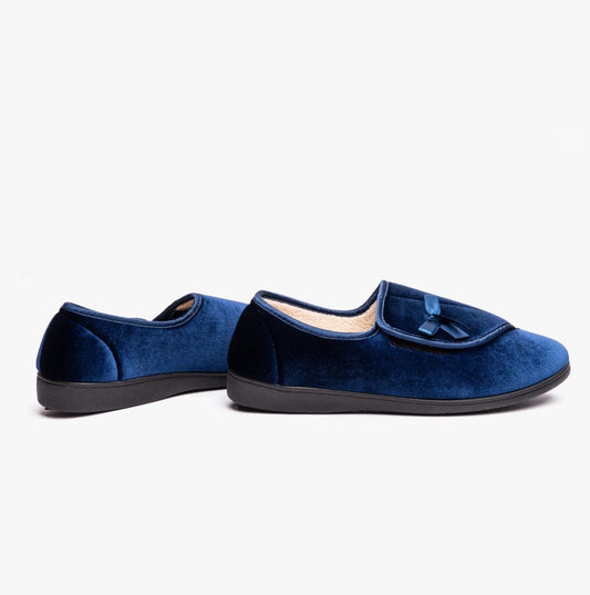 Dr Keller VIOLA Womens Full Slippers Navy - Shuperb