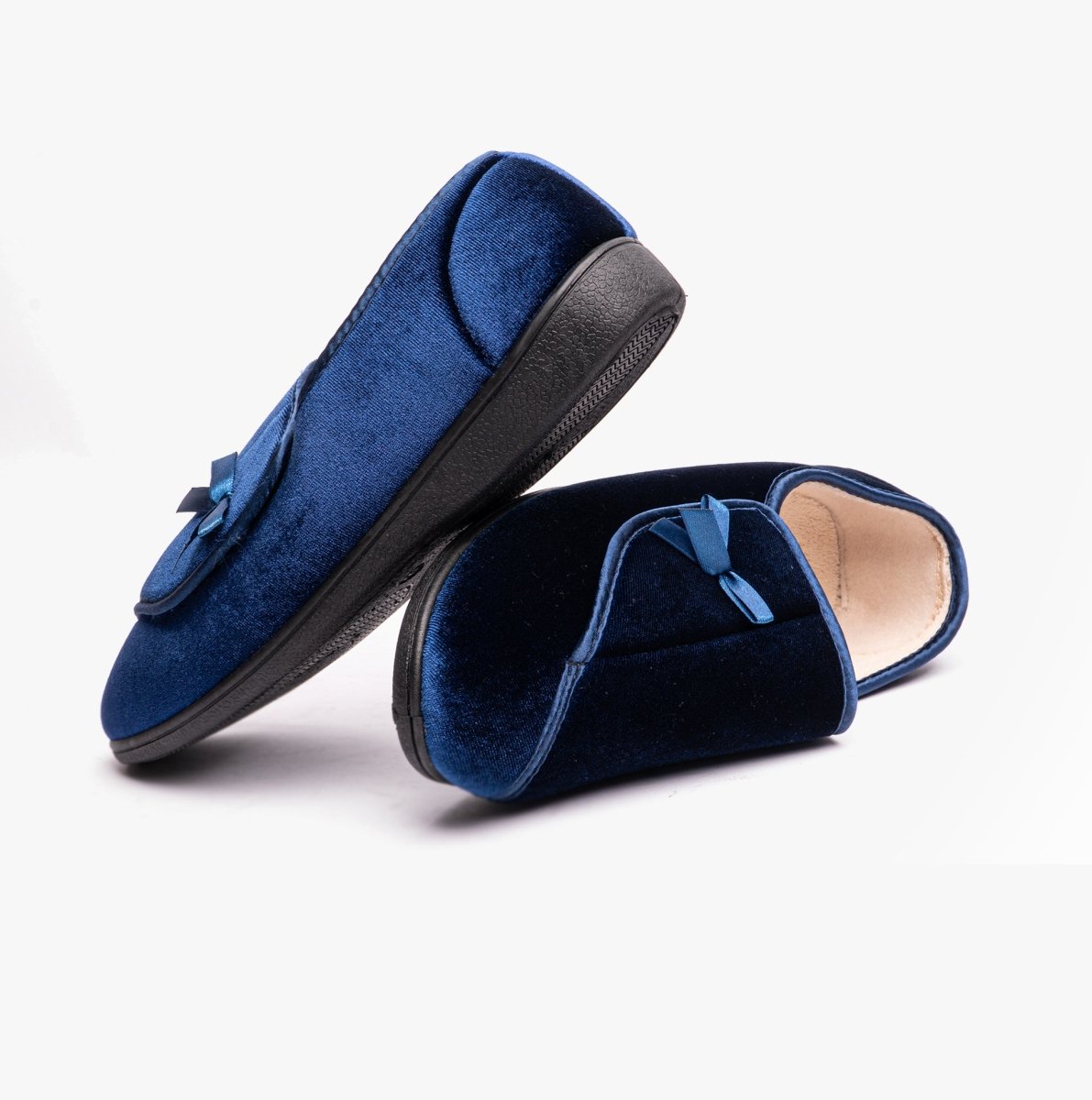 Dr Keller VIOLA Womens Full Slippers Navy - Shuperb