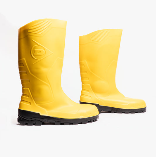 Dunlop DEVON Unisex Steel Safety Wellington Boots Yellow