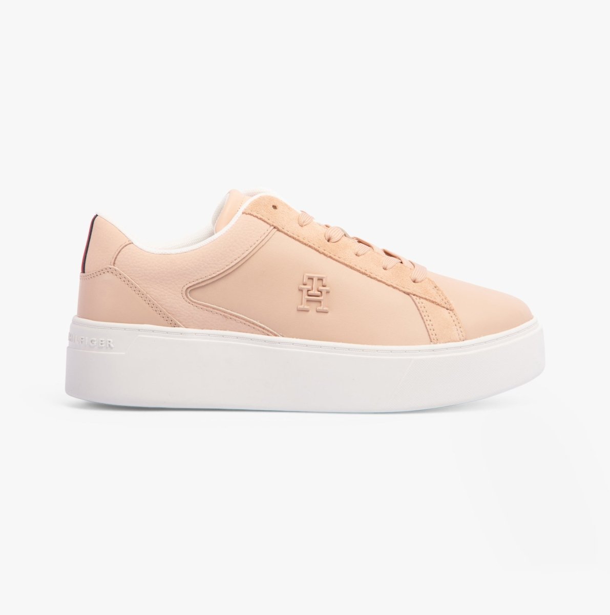 Tommy Hilfiger CASUAL CHIC PLATFORM Womens Court Trainers Pink Bloom - Shuperb