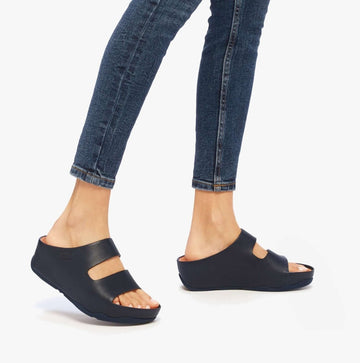 FitFlop SHUV TWO - BAR Womens Slides Midnight Navy - Shuperb