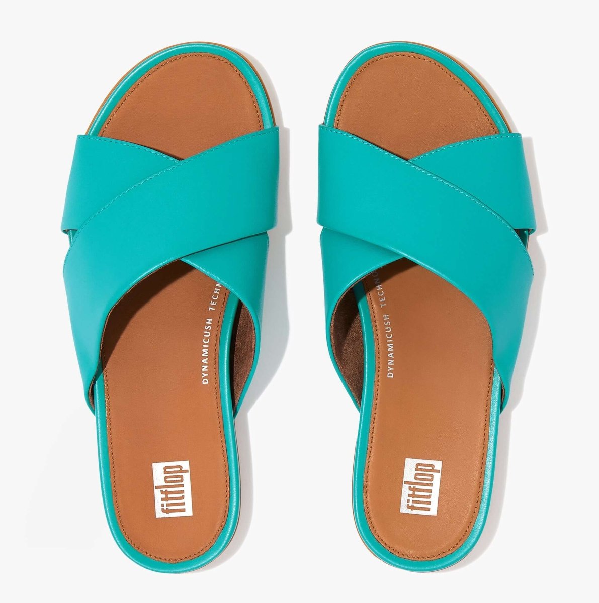 FitFlop GRACIE CROSS Womens Slides Tahiti Blue - Shuperb