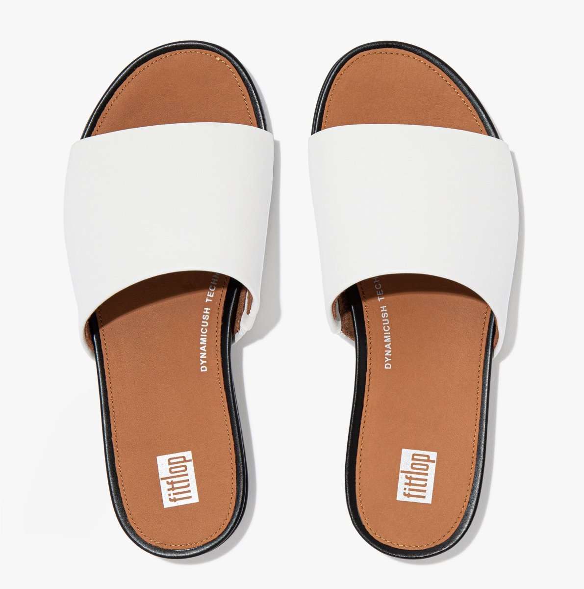 FitFlop FE8 - 477 GRACIE LEATHER POOL Ladies Slides Cream - Shuperb