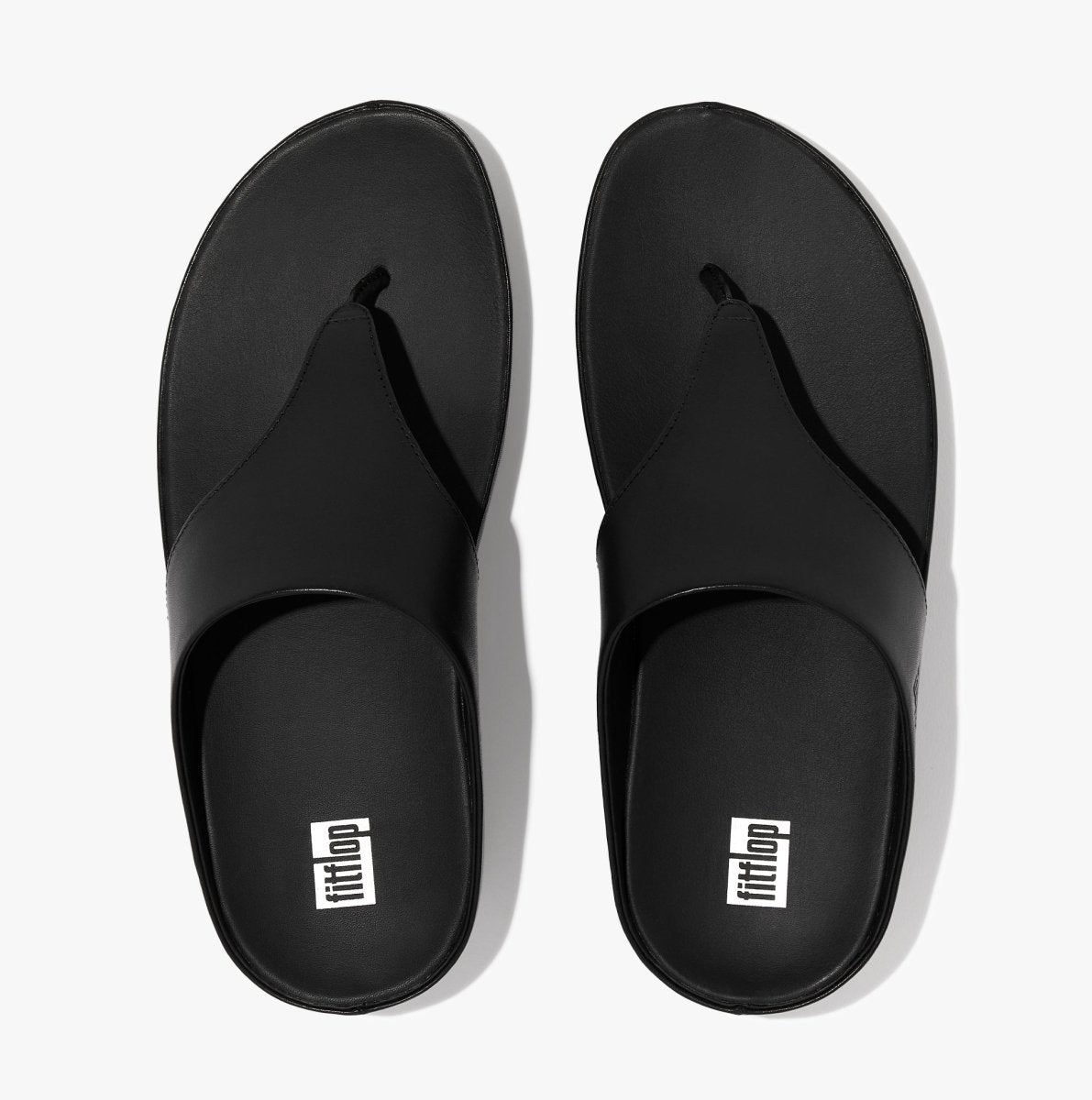 FitFlop SHUV LEATHER TOE - POST Womens Sandals All Black - Shuperb