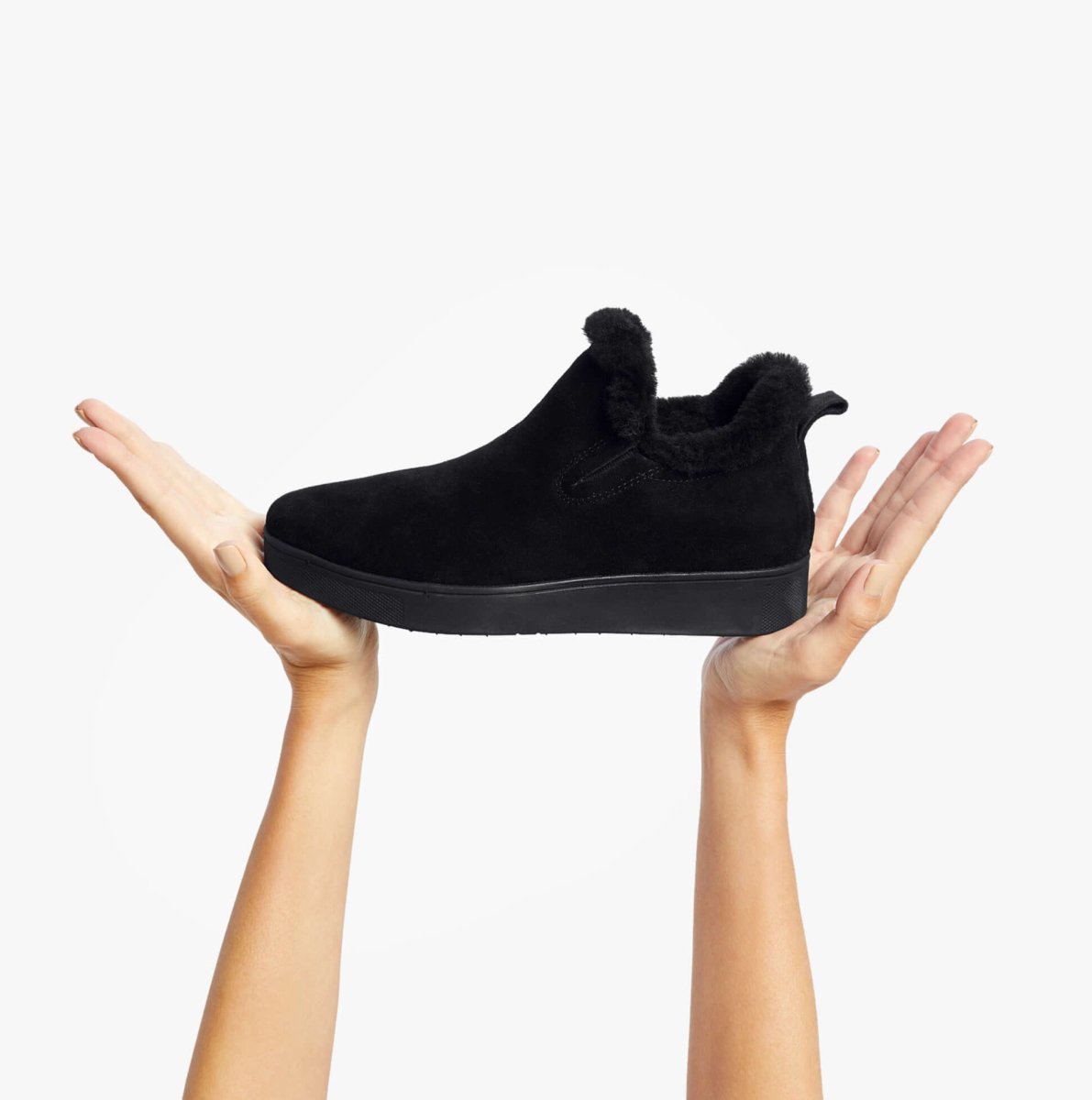 FitFlop RALLY SHEARLING - LINED Ladies Trainers All Black - Shuperb