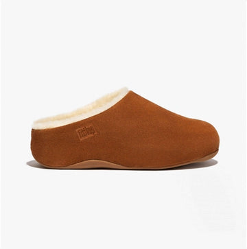 FitFlop SHUV Ladies Lined Suede Clogs Light Tan - Shuperb