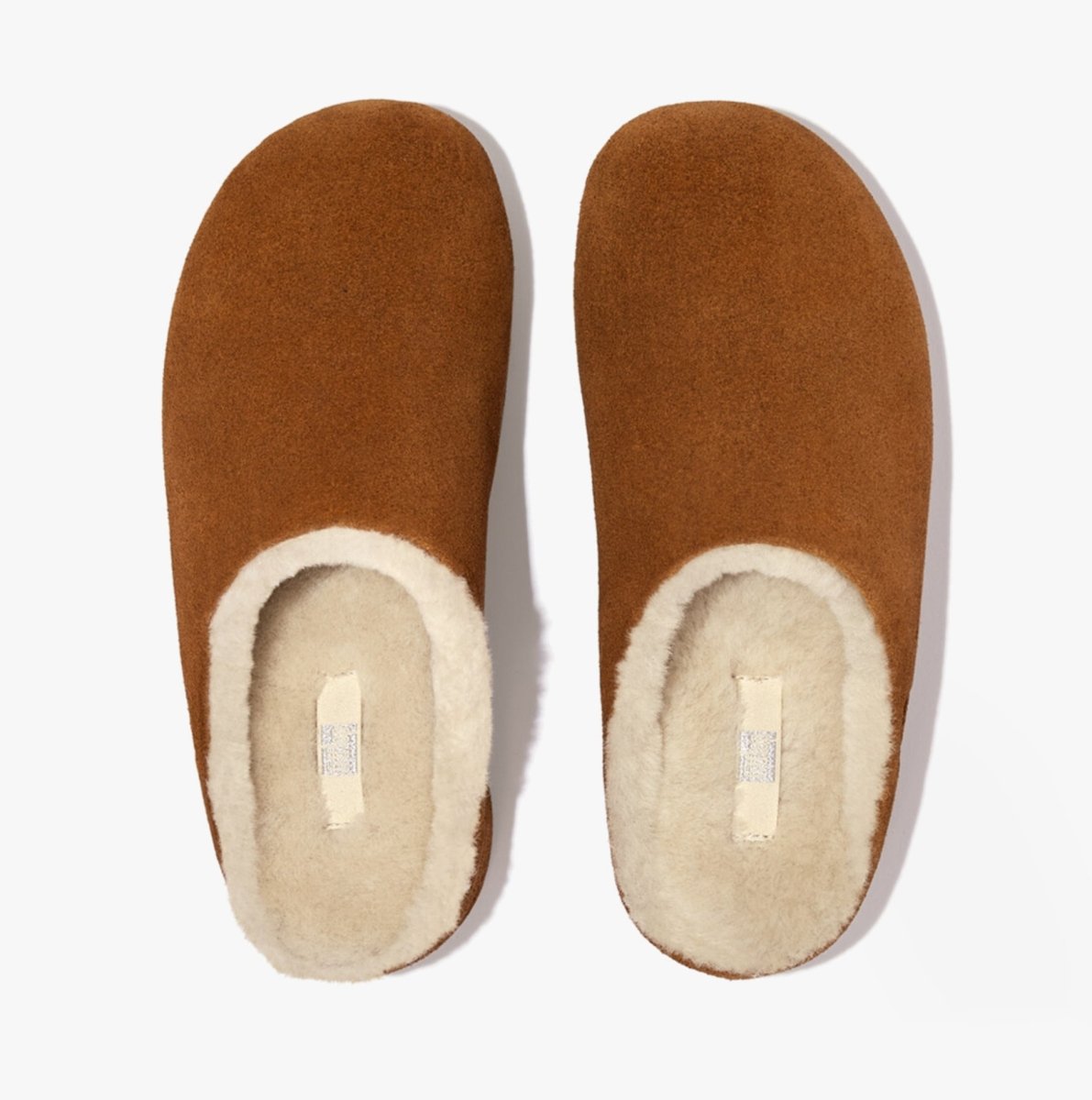 FitFlop SHUV Ladies Lined Suede Clogs Light Tan - Shuperb