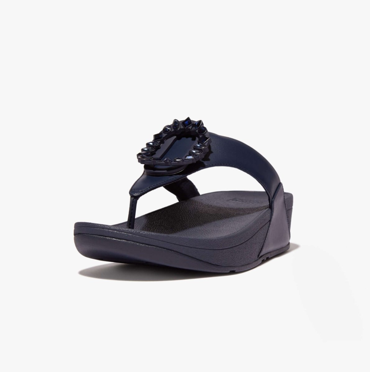 FitFlop LULU CRYSTAL Ladies Toe - Post Sandals Stone Midnight Navy - Shuperb