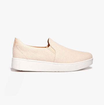 FitFlop RALLY CANVAS SLIP - ON SKATE Womens Trainers Rose Foam - Shuperb