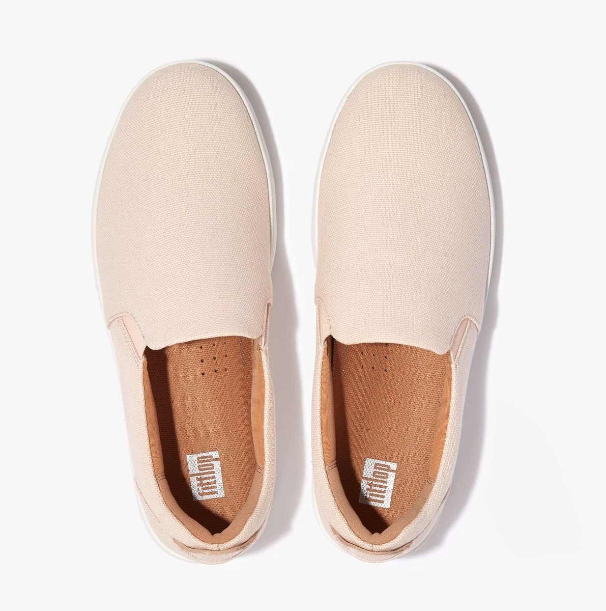 FitFlop RALLY CANVAS SLIP - ON SKATE Womens Trainers Rose Foam - Shuperb