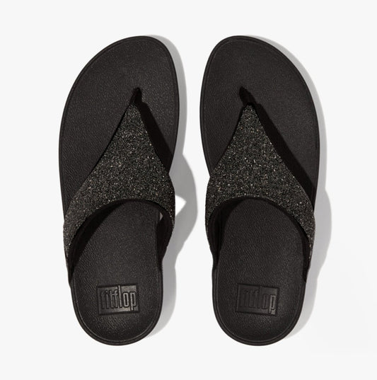 FitFlop LULU OPUL Ladies Toe - Post Sandals All Black - Shuperb