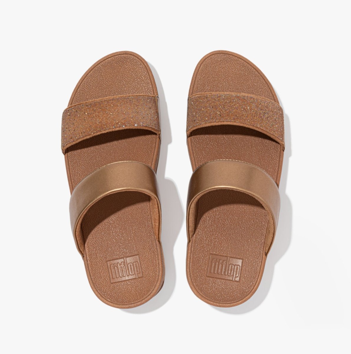 FitFlop LULU OPUL Ladies Sliders Latte Tan - Shuperb