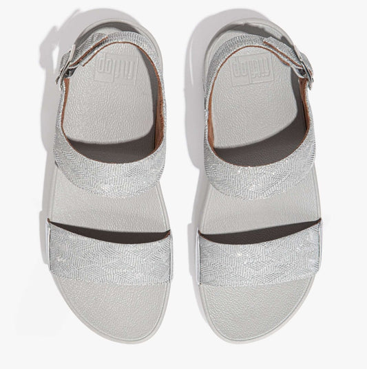 FitFlop ET4 - 011 LULU GLITZ BACK - STRAP Ladies Sandals Silver - Shuperb