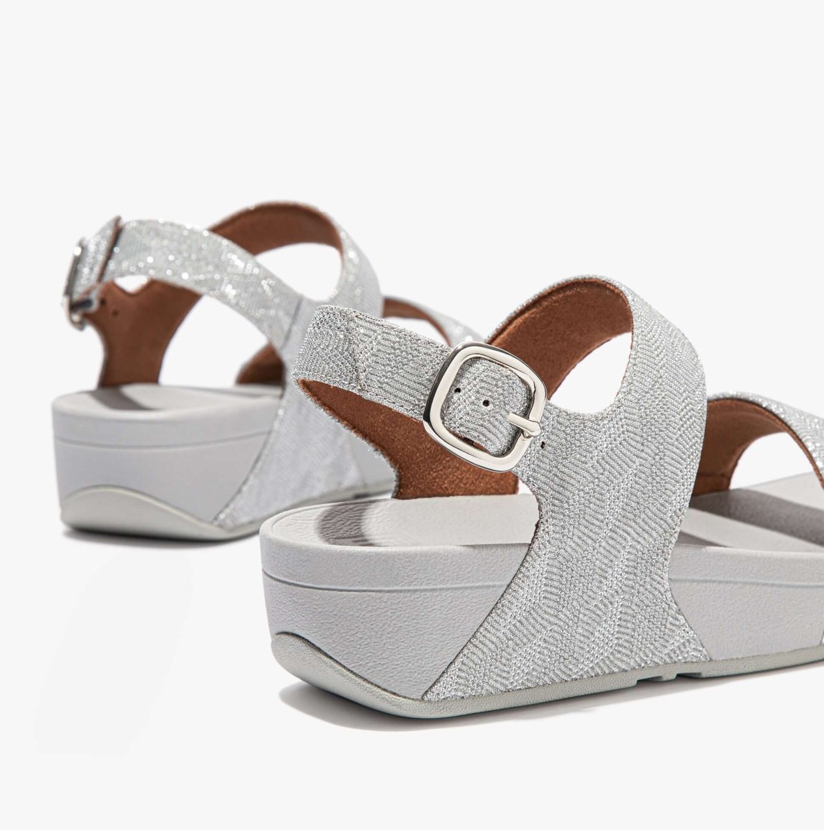 FitFlop ET4 - 011 LULU GLITZ BACK - STRAP Ladies Sandals Silver - Shuperb