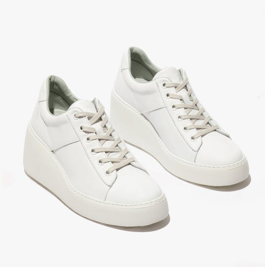 Fly London DELF580FLY Ladies Wedge Trainers White - Shuperb