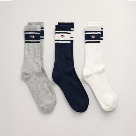 GANT SHIELD SOCKS 3 - Pack Mens Sport Socks Evening Blue - Shuperb