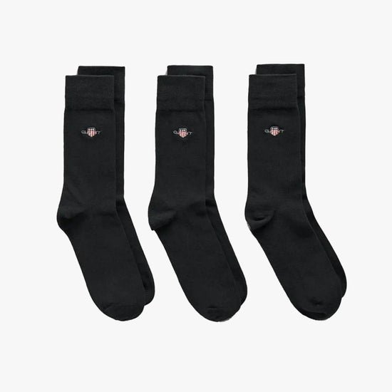 GANT SHIELD SOCKS 3 - Pack Mens Ebony Black - Shuperb