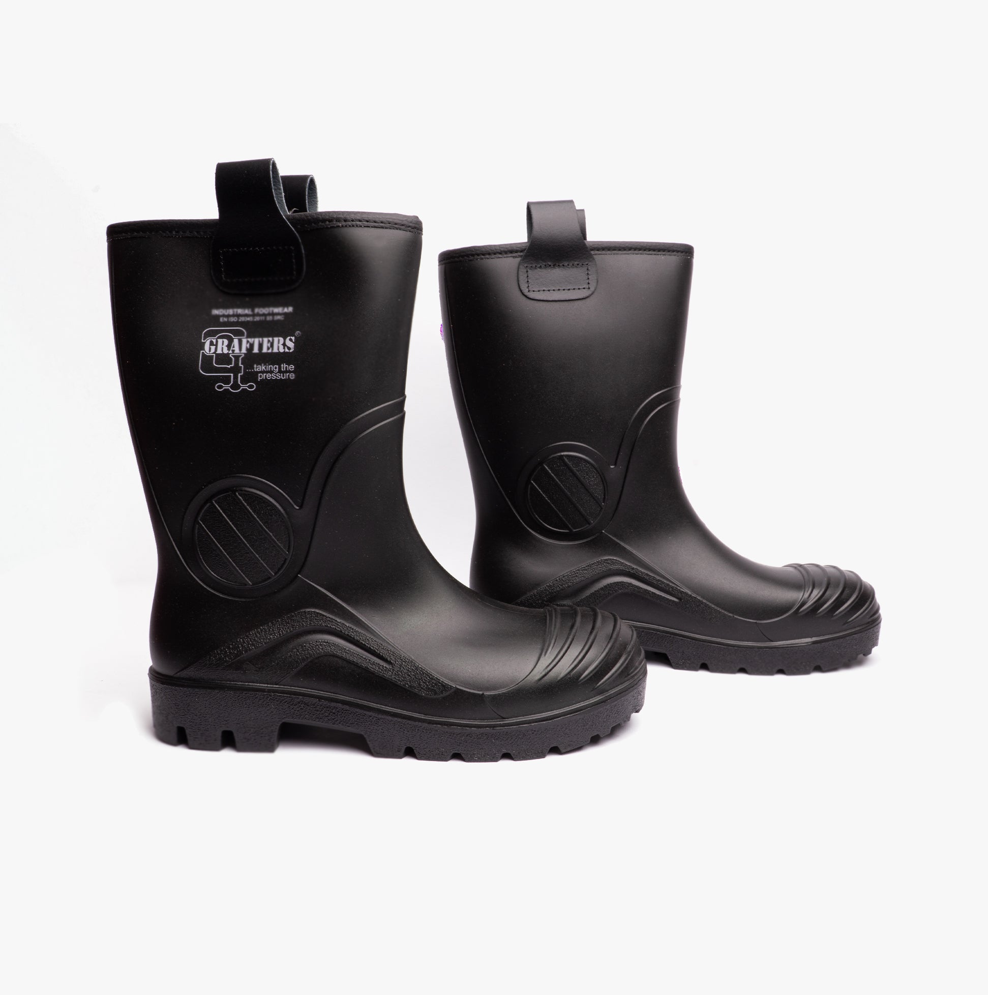 Mens black wellington work boots online