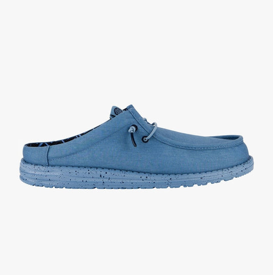 HEYDUDE WALLY Mens Mules Blue - Shuperb