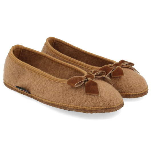 Haflinger FIOCCO Womens Slippers Camel - Shuperb