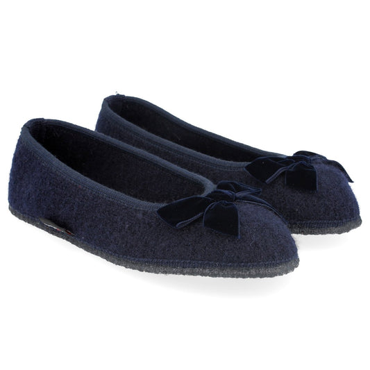 Haflinger FIOCCO Womens Slippers Navy - Shuperb