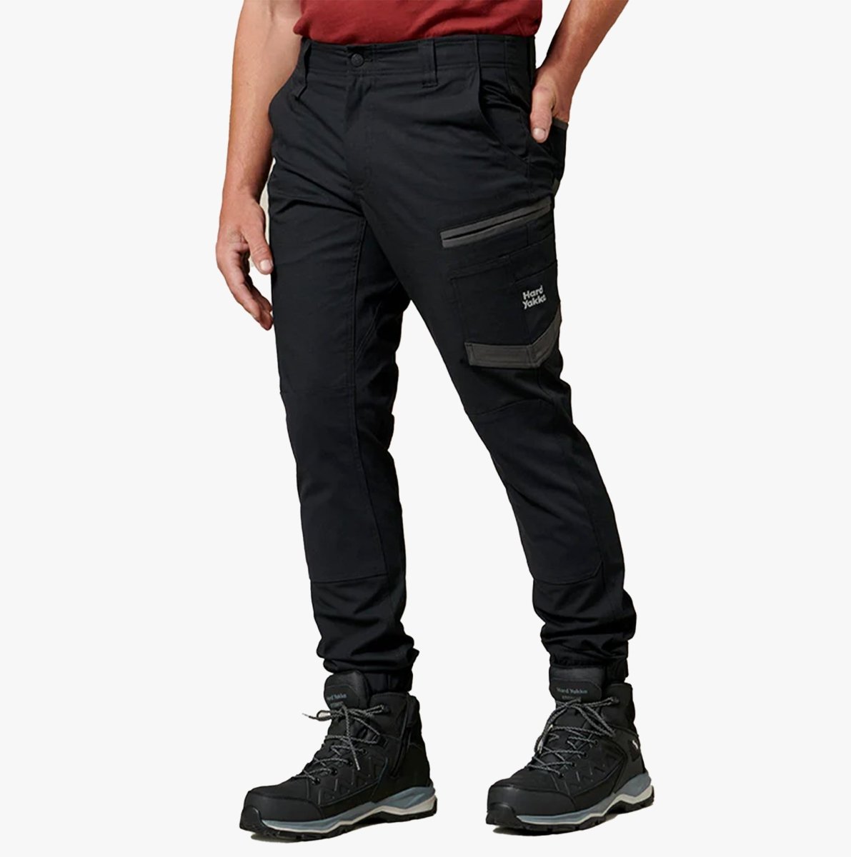 Hard Yakka RAPTOR CUFF Mens Work Trousers Black - Shuperb