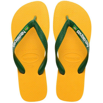 Havaianas Havaianas 4110850 - 1740 HAV BRASIL LOGO Unisex Flip Flops Pop Yellow - Shuperb