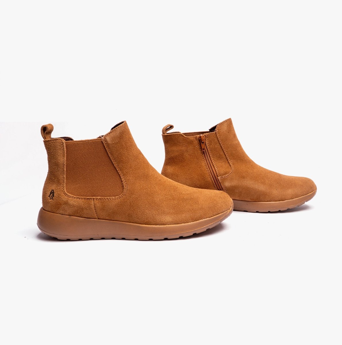 Hush Puppies LANA Ladies Suede Chelsea Boots Tan - Shuperb