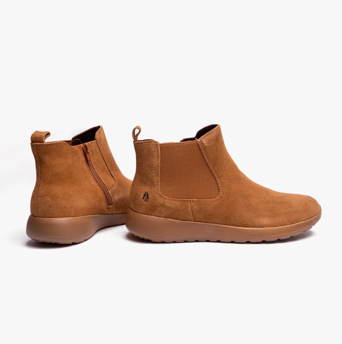 Hush Puppies LANA Ladies Suede Chelsea Boots Tan - Shuperb