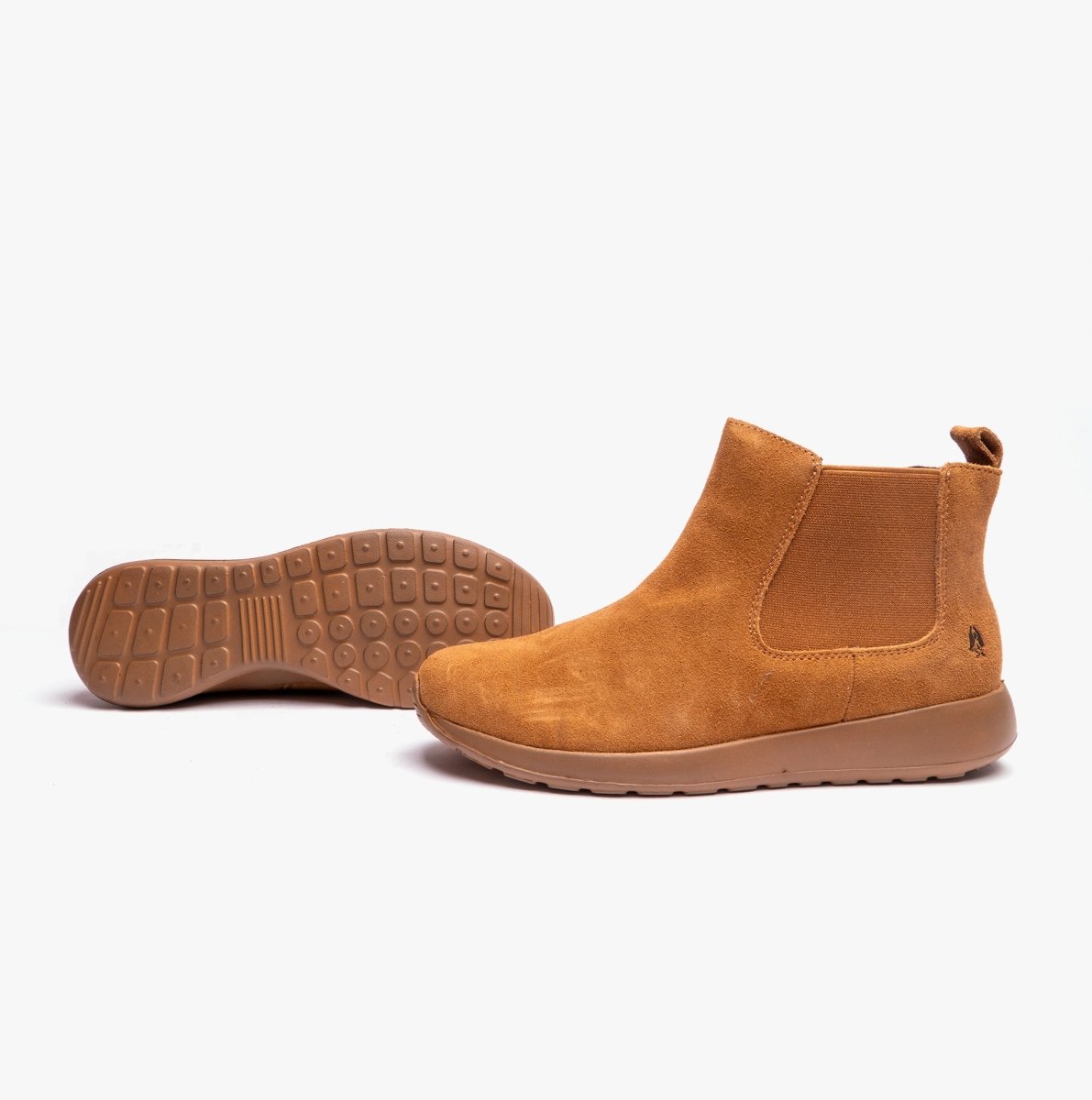 Hush Puppies LANA Ladies Suede Chelsea Boots Tan - Shuperb