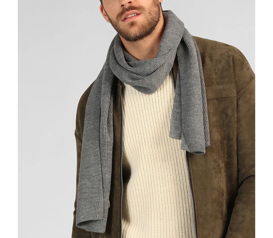 Jack & Jones DNA Mens Scarf & Gloves Grey Melange - Shuperb