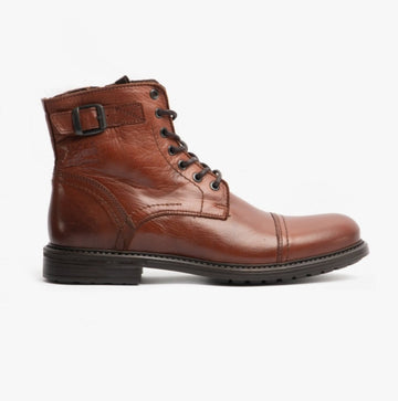 Jack & Jones SHELBY Mens Ankle Boots Cognac - Shuperb