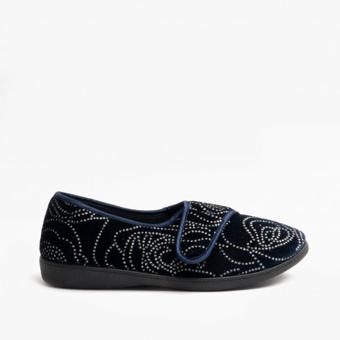 Jo & Joe GLORIA Womens Slippers Navy - Shuperb