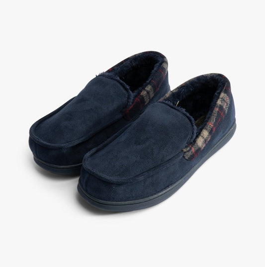 Jo & Joe ST ANDREWS Mens Slippers Navy - Shuperb