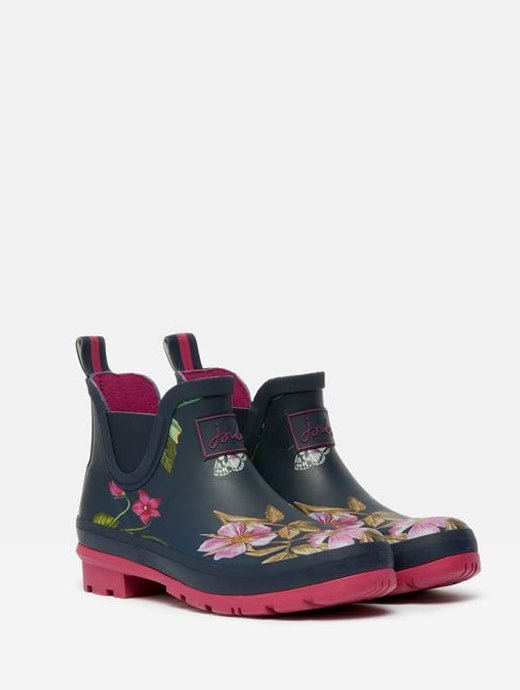 Joules WELLIBOB Womens Boots Navy Floral - Shuperb