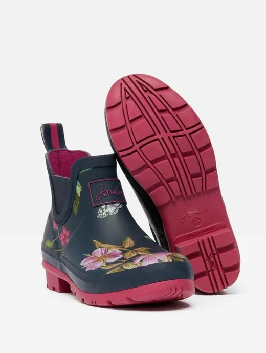 Joules WELLIBOB Womens Boots Navy Floral - Shuperb