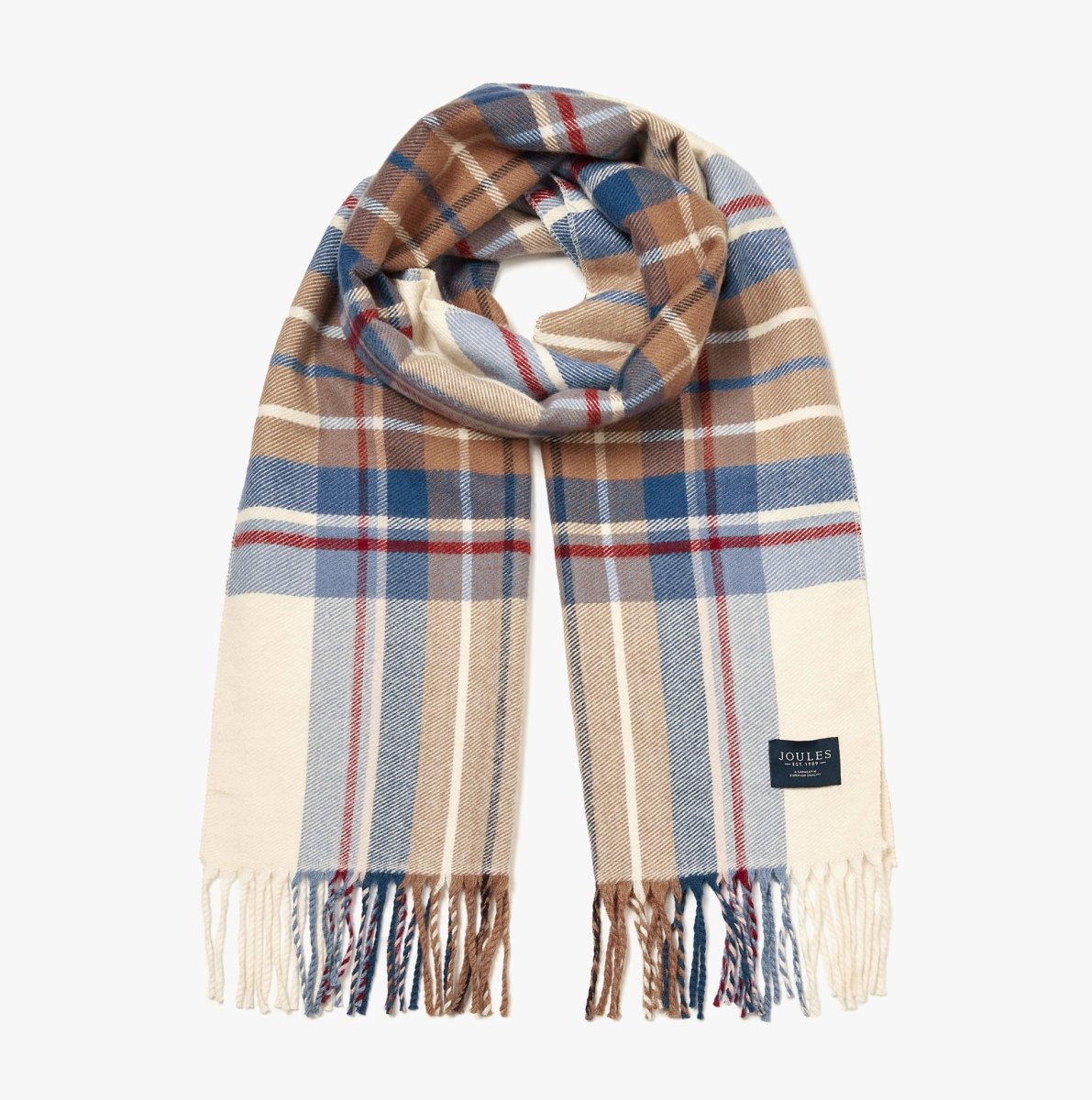 Joules LANGTREE Womens Scarf Cream Check - Shuperb