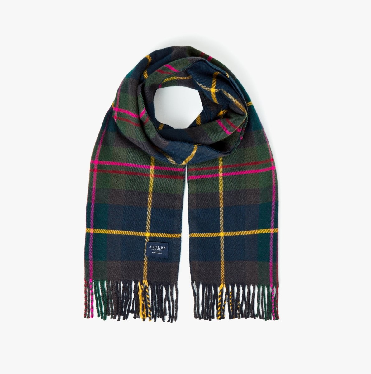 Joules LANGTREE Womens Scarf Navy Check - Shuperb