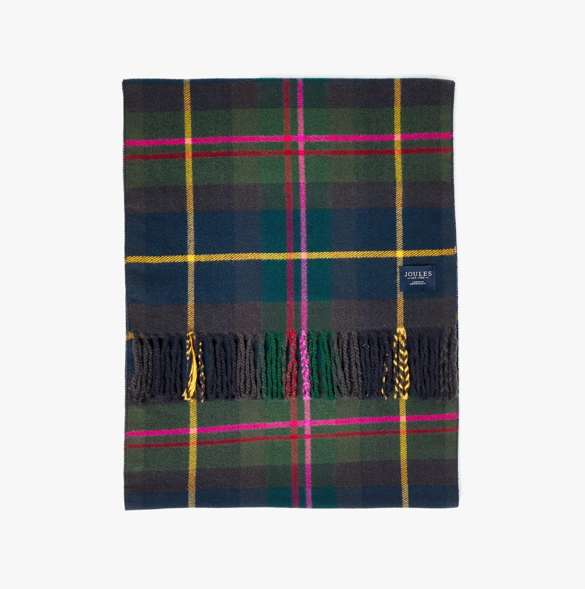 Joules LANGTREE Womens Scarf Navy Check - Shuperb