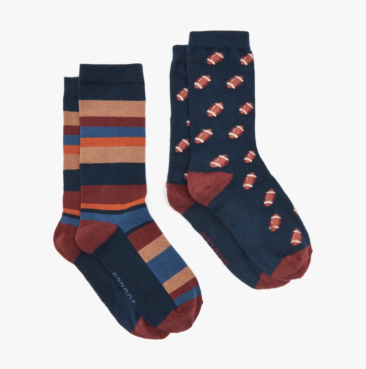 Joules KINGSBURY 2 - Pack Mens Socks Navy Burgundy - Shuperb