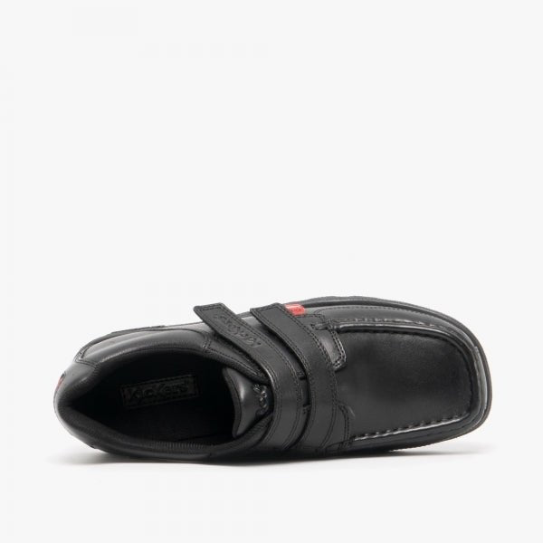 Kickers FRAGMA STRAP Boys School Shoes Black - Shuperb